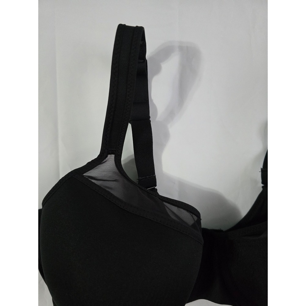 Bali One Smooth U & HSIA Minimizer Bra Lot Black 40D Underwire Mesh Trim 2pc - Picture 5 of 16
